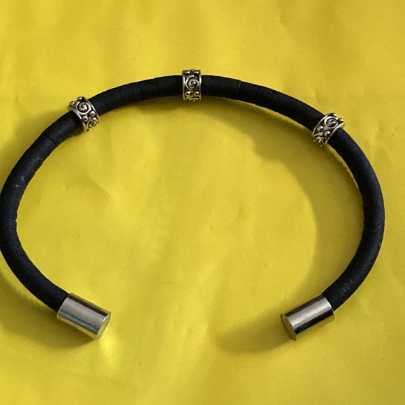 Handmade Cork Bracelet with 3 Beads and Magnetic Snap FREE SHIPPING - Picture 4 of 4